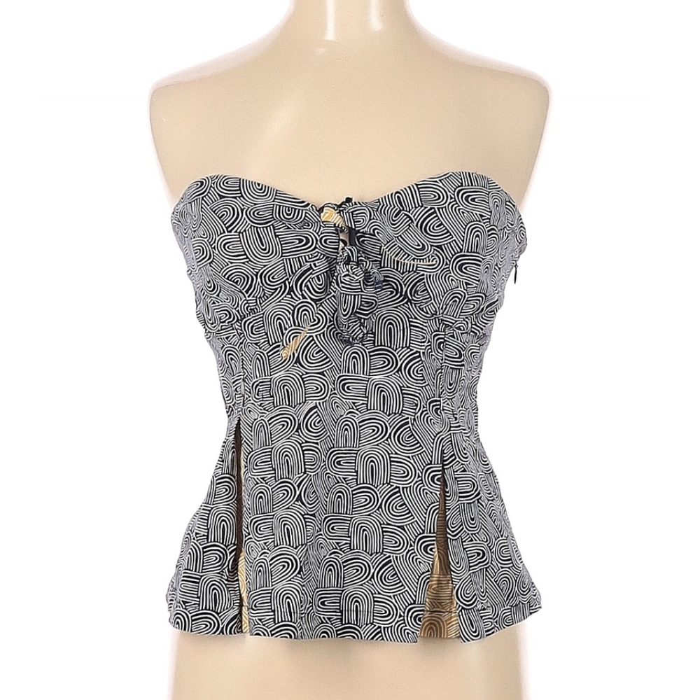 Perfecr Odille Anthropology Strapless Top blue yellow sz. 0